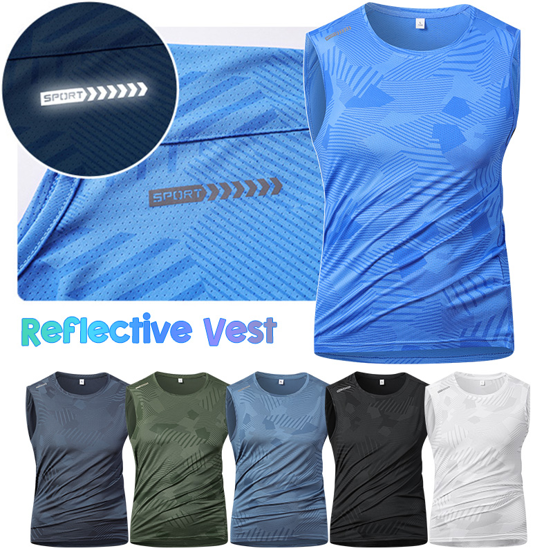 Cycling Gear Vest - Man Running Reflective Vest Summer Breathable