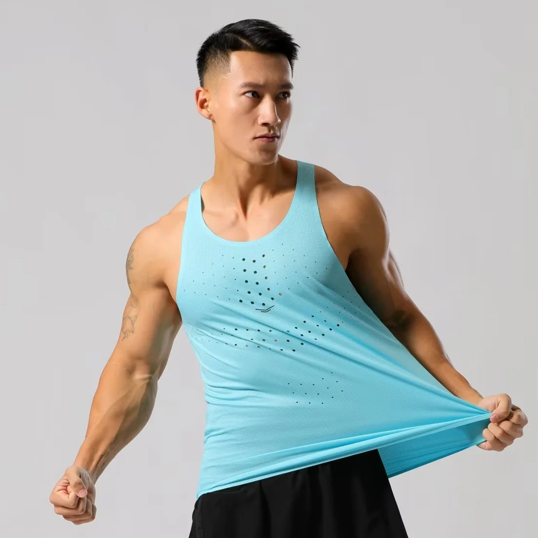 Cycling Gear Vest - Mens Lightweight Running Vests Tops Marathon